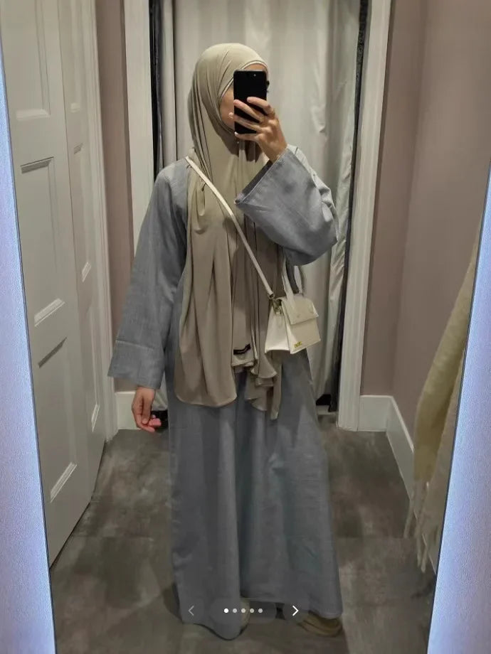 2025 Ramadan Eid Djellaba Plain Modest Muslim Dress