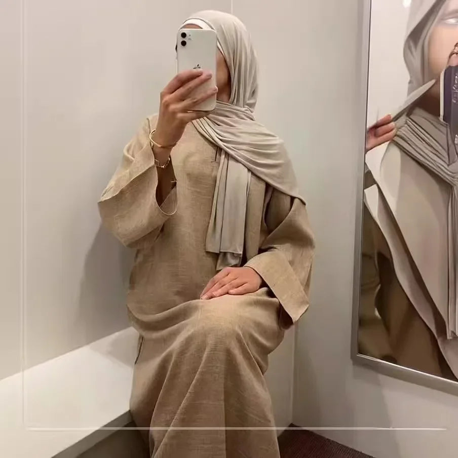 2025 Ramadan Eid Djellaba Plain Modest Muslim Dress